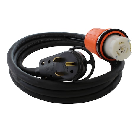 Ac Works 10ft RV 30A TT-30P Plug to SS2-50R RV/Marine 50A Detachable Inlet Connection TTM50-010